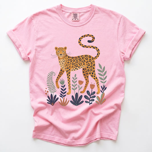 Wandering Boho Leopard Garden Vintage Washed T-Shirt