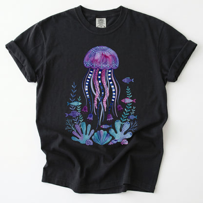 Whimsical Jellyfish Vintage Washed T-Shirt