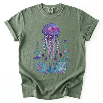 Whimsical Jellyfish Vintage Washed T-Shirt