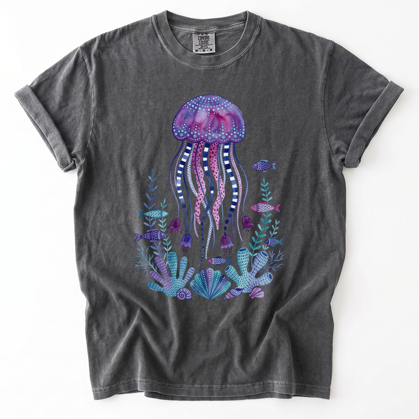 Whimsical Jellyfish Vintage Washed T-Shirt