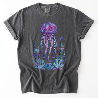 Whimsical Jellyfish Vintage Washed T-Shirt