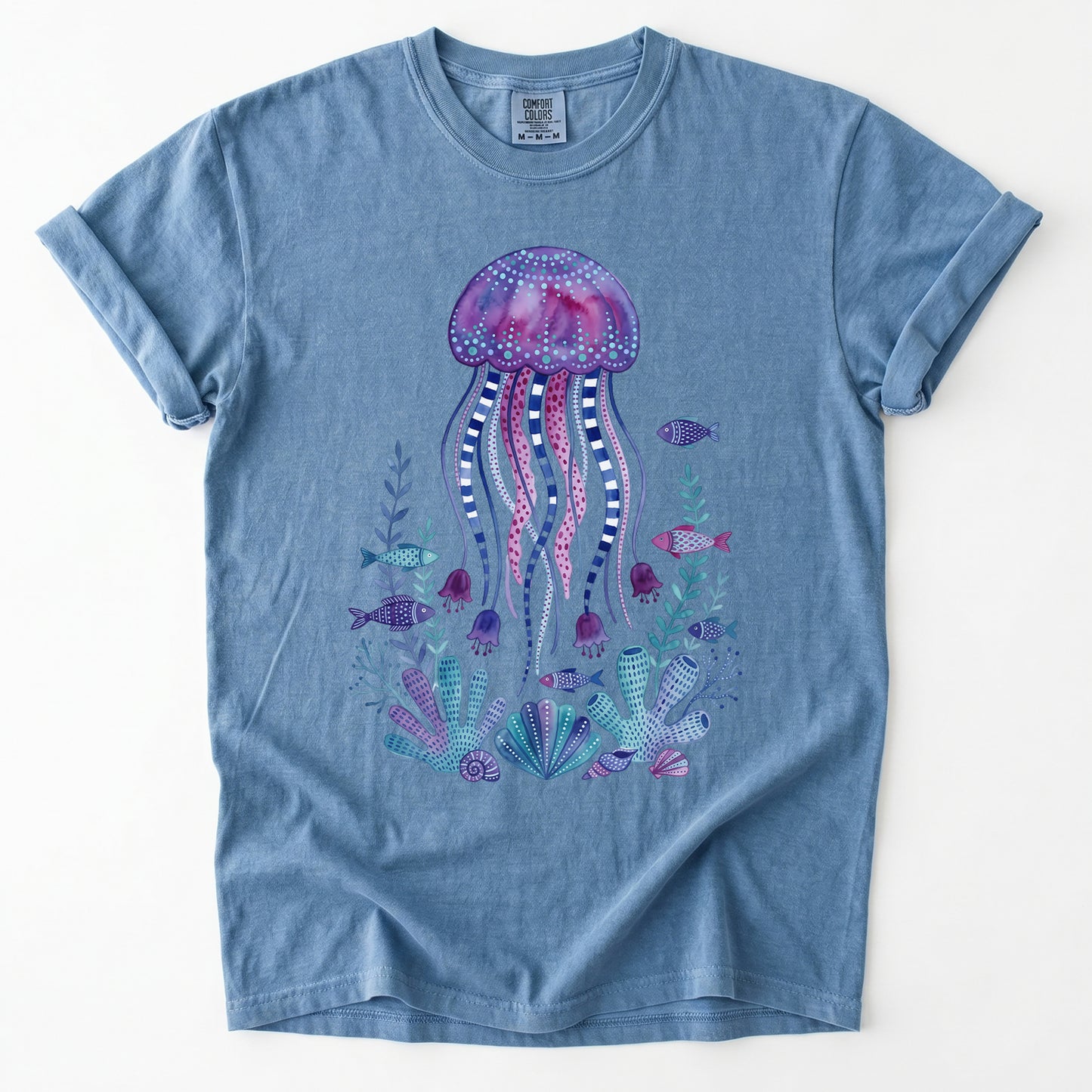 Whimsical Jellyfish Vintage Washed T-Shirt