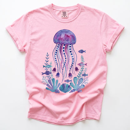 Whimsical Jellyfish Vintage Washed T-Shirt