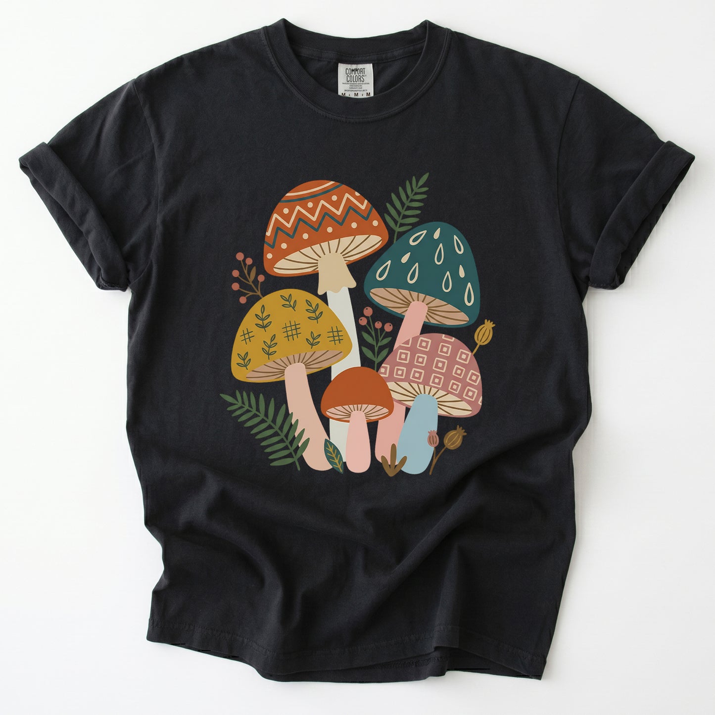 Whimsical Mushrooms Vintage Washed T-Shirt