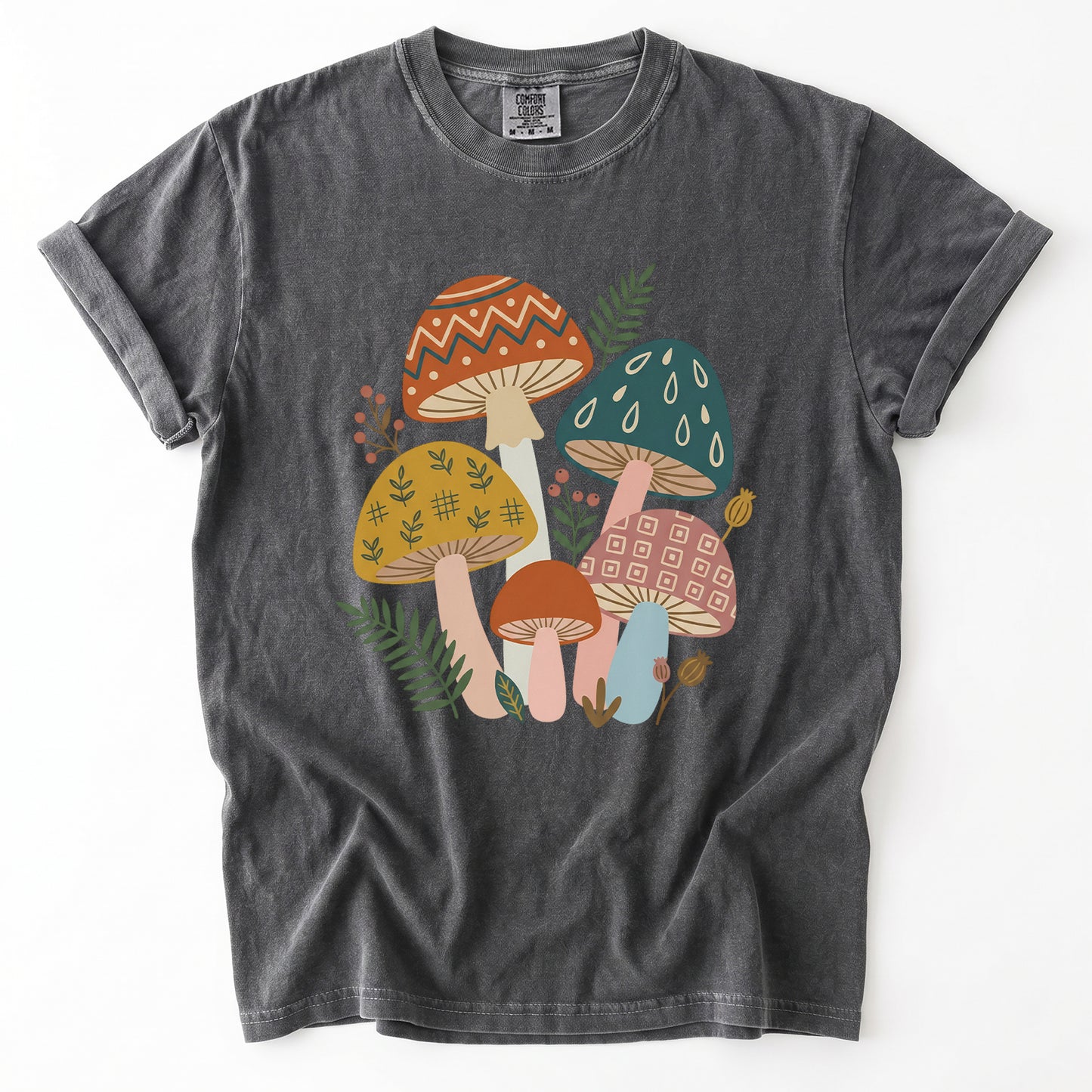 Whimsical Mushrooms Vintage Washed T-Shirt