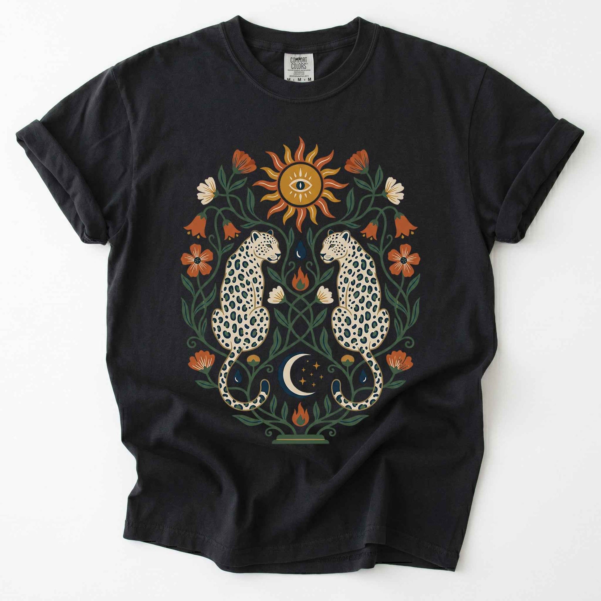 Mystical White Leopards Vintage Washed T-Shirt