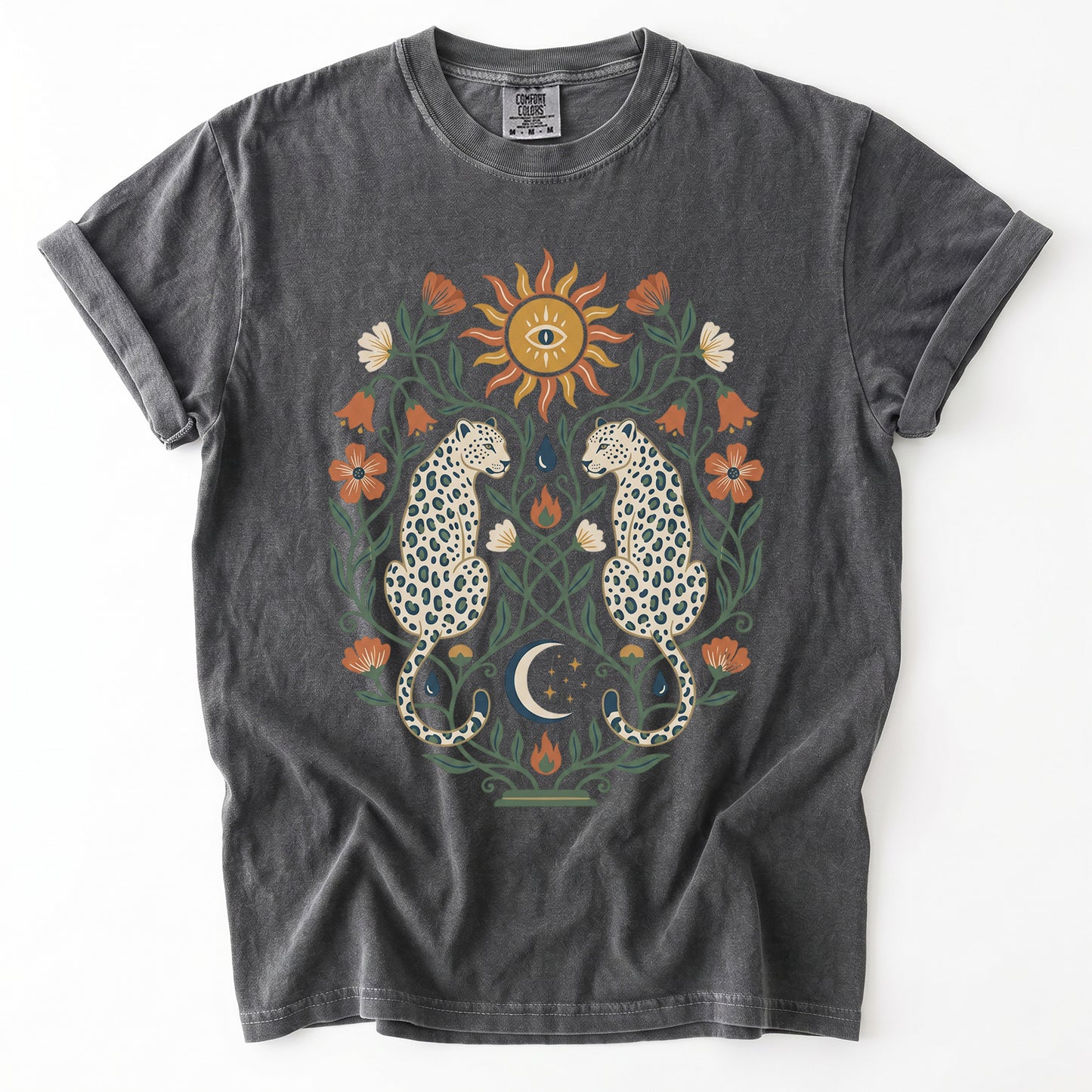 Mystical White Leopards Vintage Washed T-Shirt
