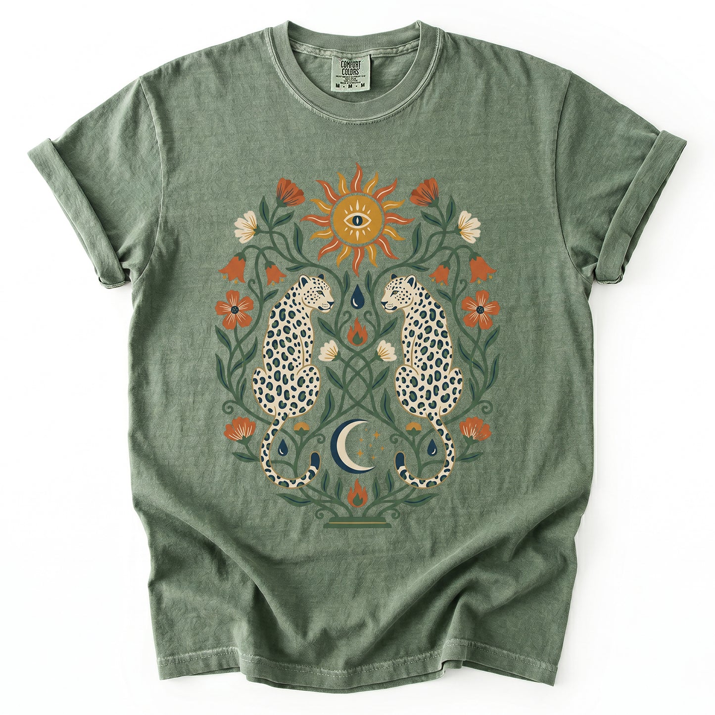 Mystical White Leopards Vintage Washed T-Shirt