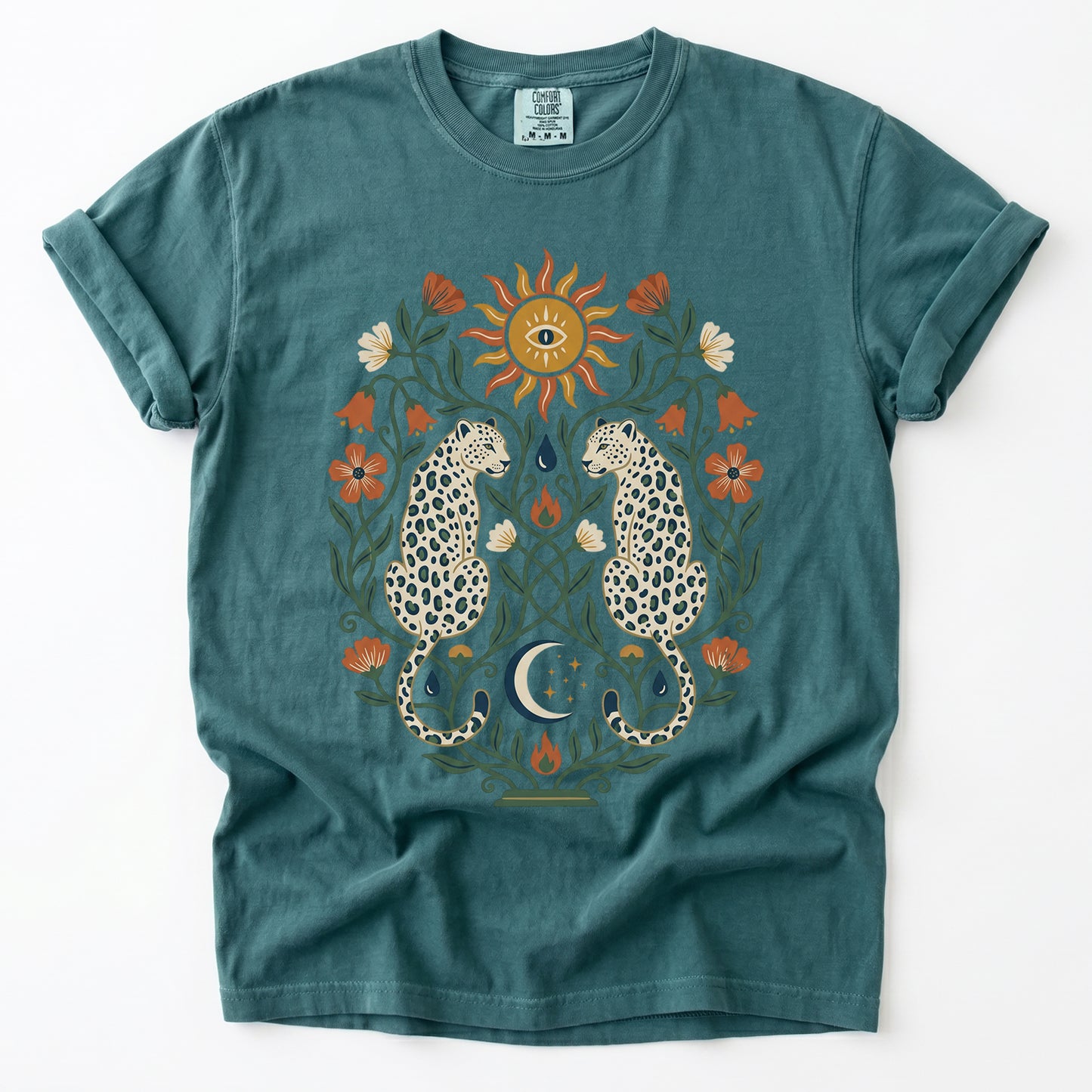 Mystical White Leopards Vintage Washed T-Shirt