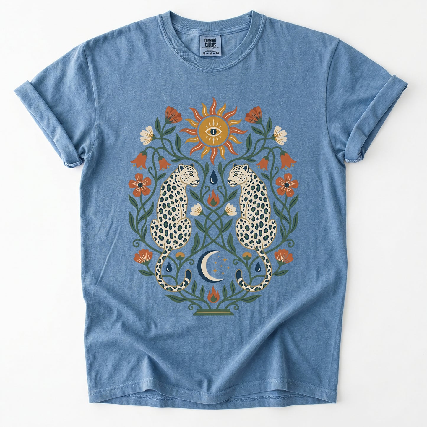 Mystical White Leopards Vintage Washed T-Shirt