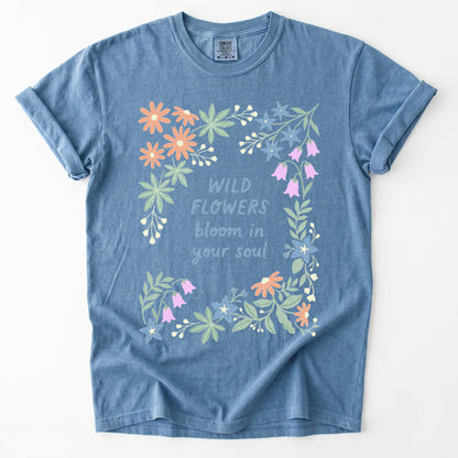 Wild Flowers Bloom In Your Soul Vintage Washed T-Shirt