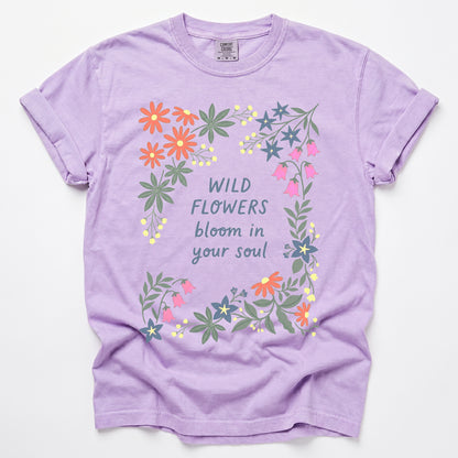 Wild Flowers Bloom In Your Soul Vintage Washed T-Shirt