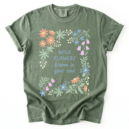 Wild Flowers Bloom In Your Soul Vintage Washed T-Shirt