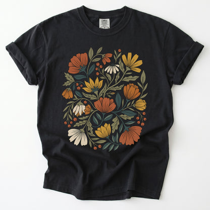 Boho Wildflower Bouquet Vintage Washed T-Shirt