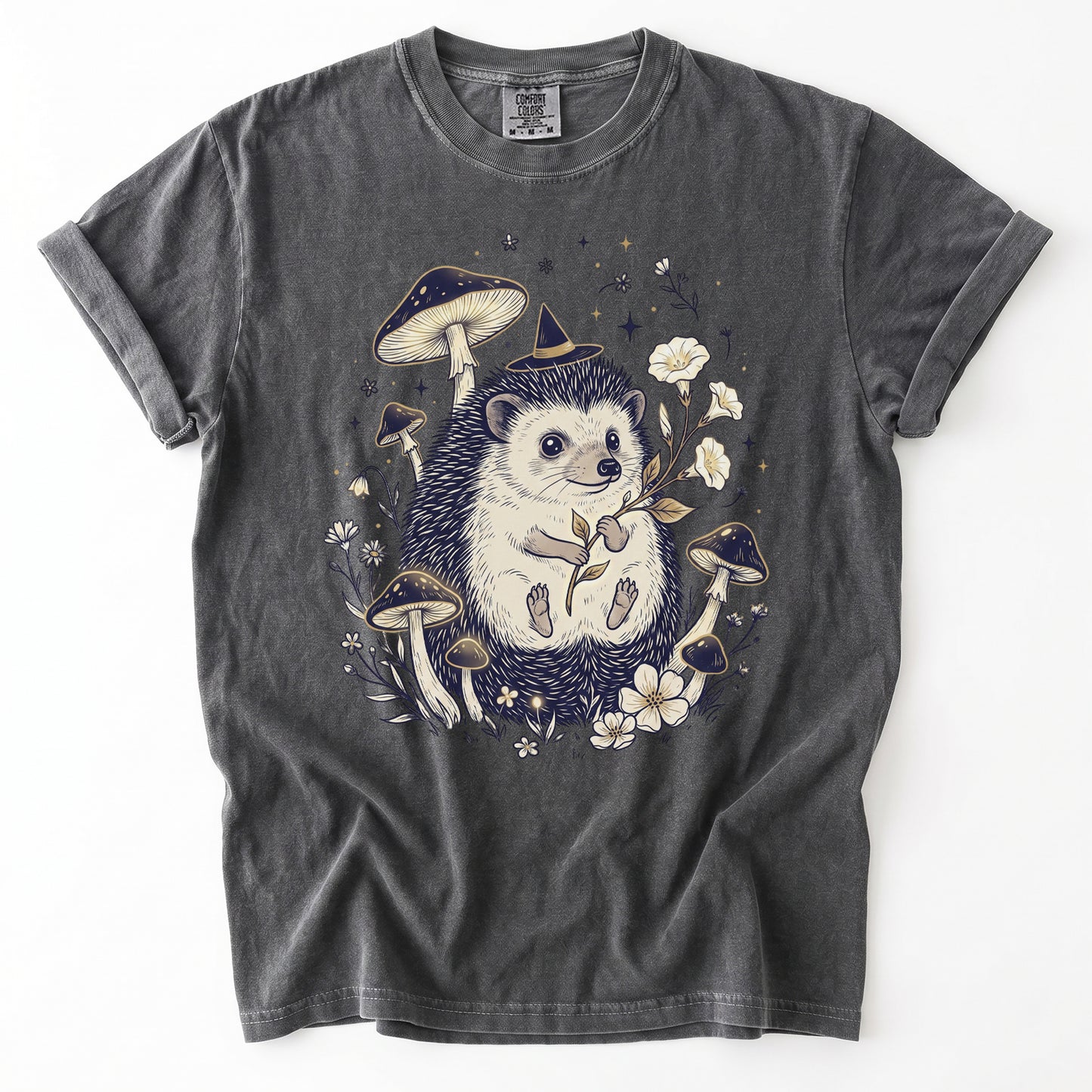 Witchy Hedgehog Vintage Washed T-Shirt