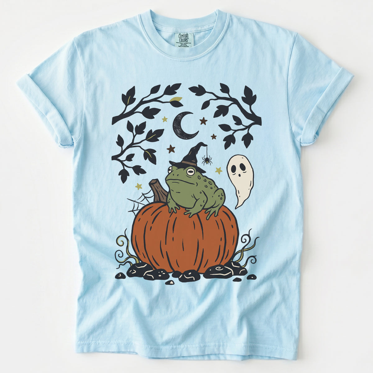 Witchy Toad On Pumpkin Vintage Washed T-Shirt