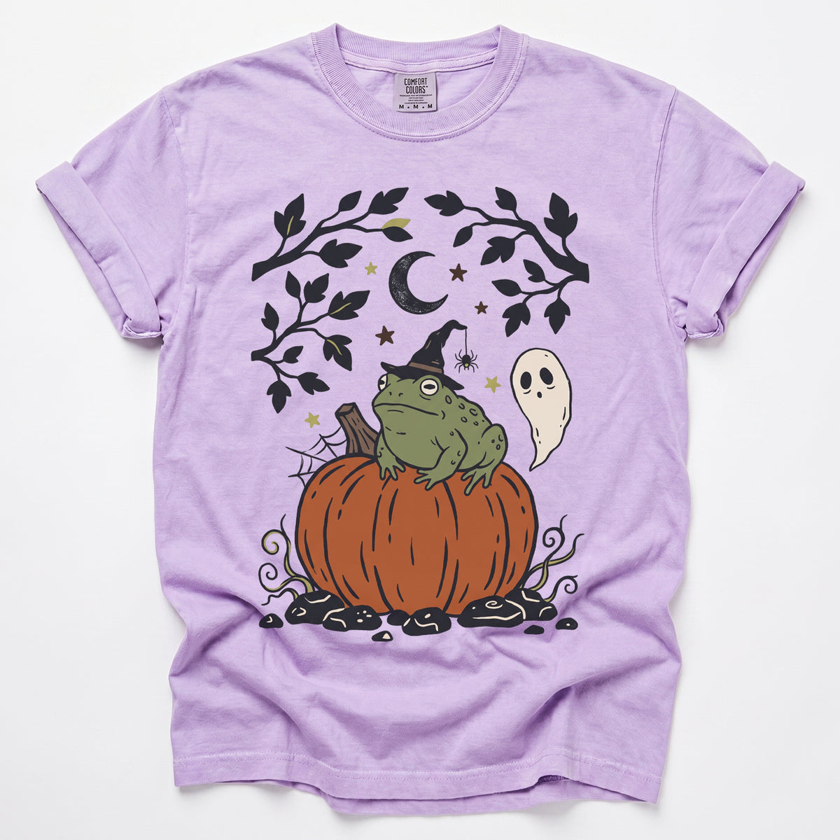 Witchy Toad On Pumpkin Vintage Washed T-Shirt