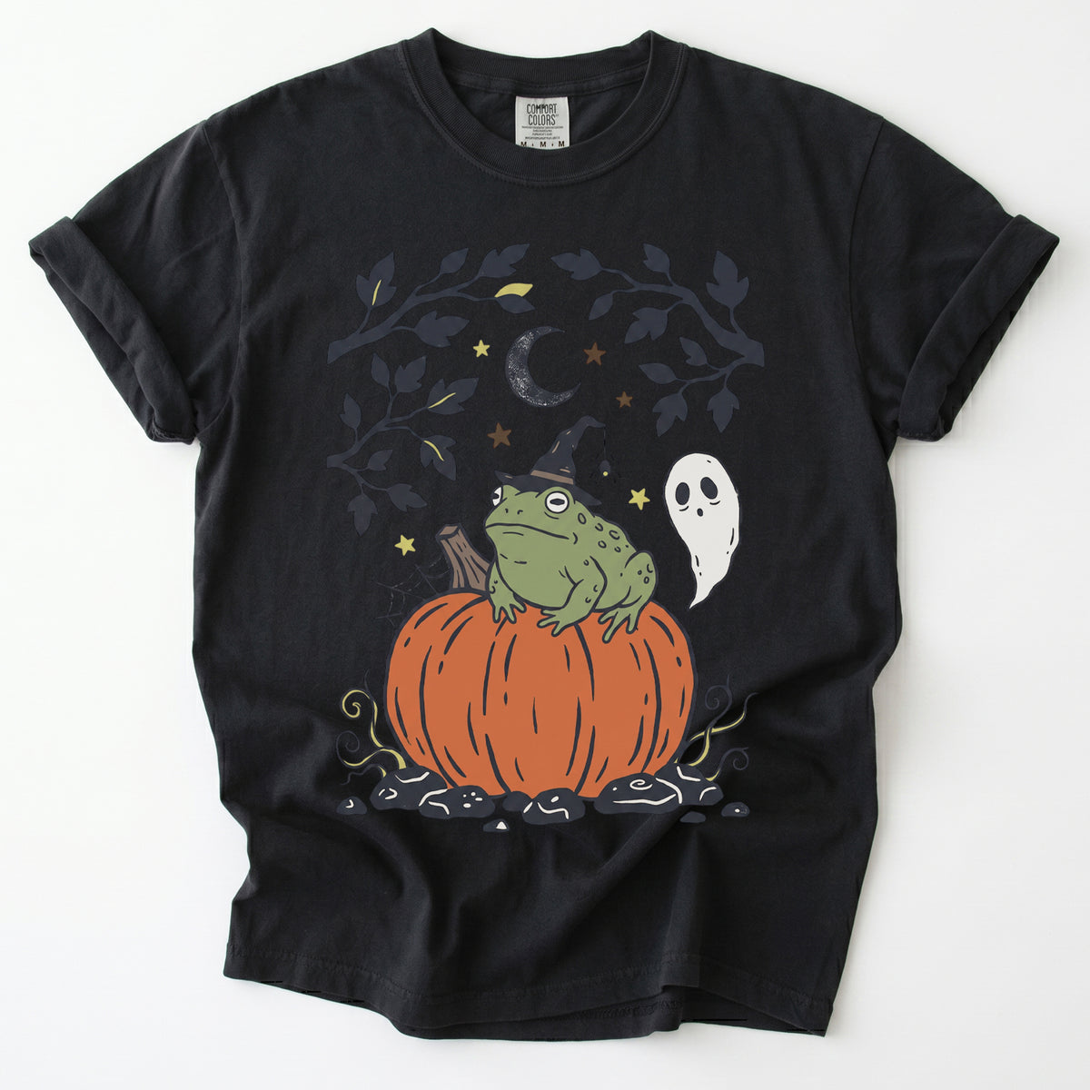 Witchy Toad On Pumpkin Vintage Washed T-Shirt