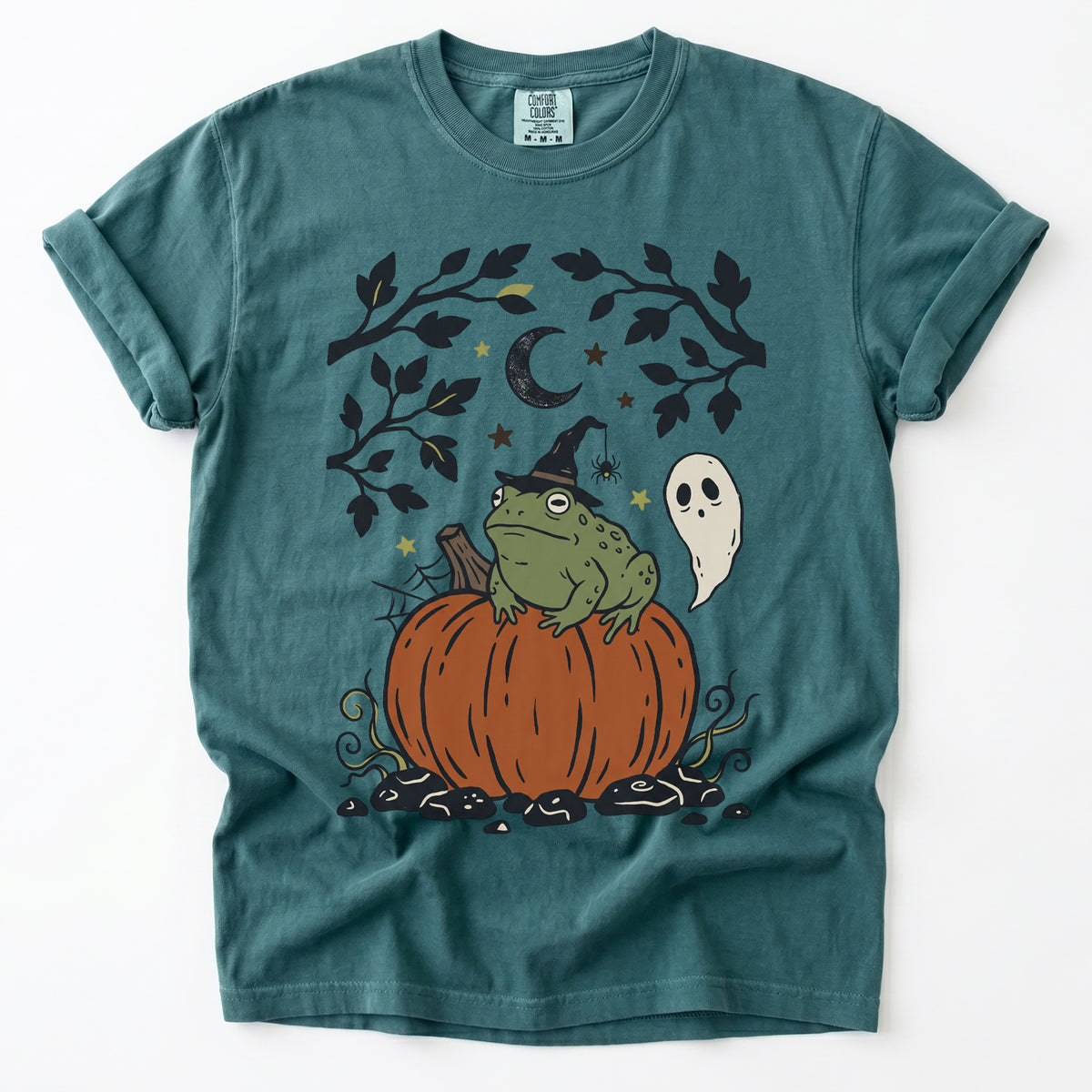 Witchy Toad On Pumpkin Vintage Washed T-Shirt