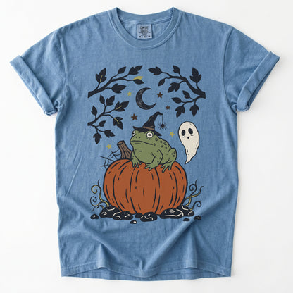 Witchy Toad On Pumpkin Vintage Washed T-Shirt