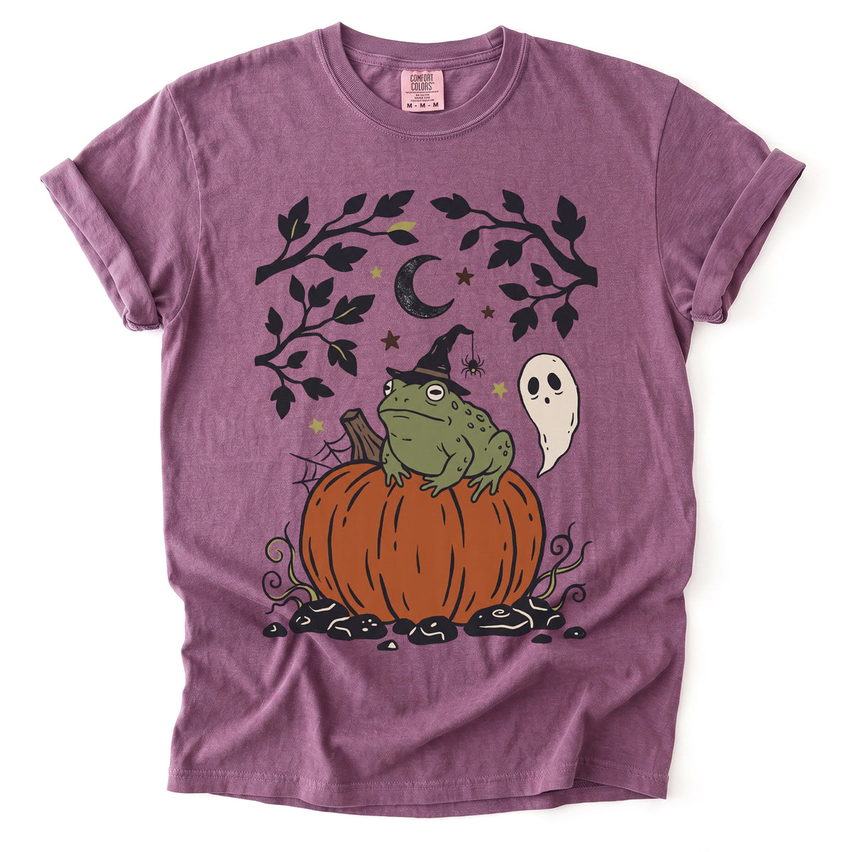 Witchy Toad On Pumpkin Vintage Washed T-Shirt