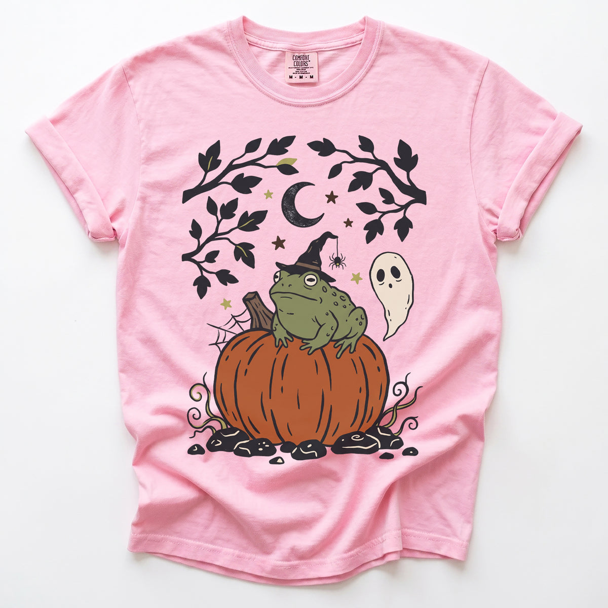Witchy Toad On Pumpkin Vintage Washed T-Shirt