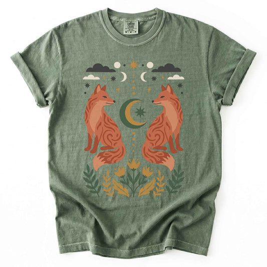 Woodland Foxes Vintage Washed T-Shirt