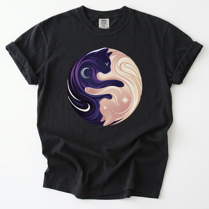 Yin Yang Cats Vintage Washed T-Shirt