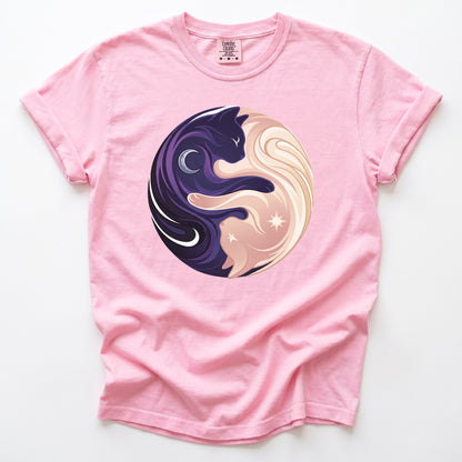 Yin Yang Cats Vintage Washed T-Shirt