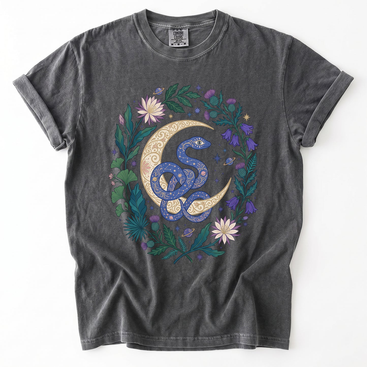 Starry Blue Snake Vintage Washed T-Shirt