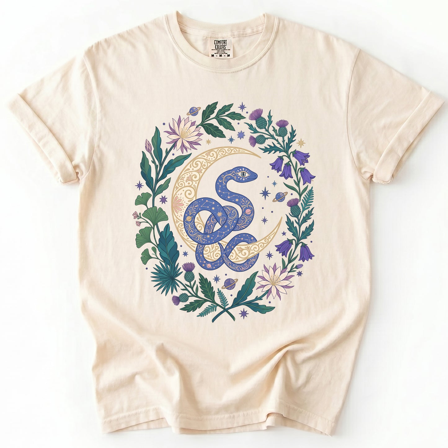 Starry Blue Snake Vintage Washed T-Shirt