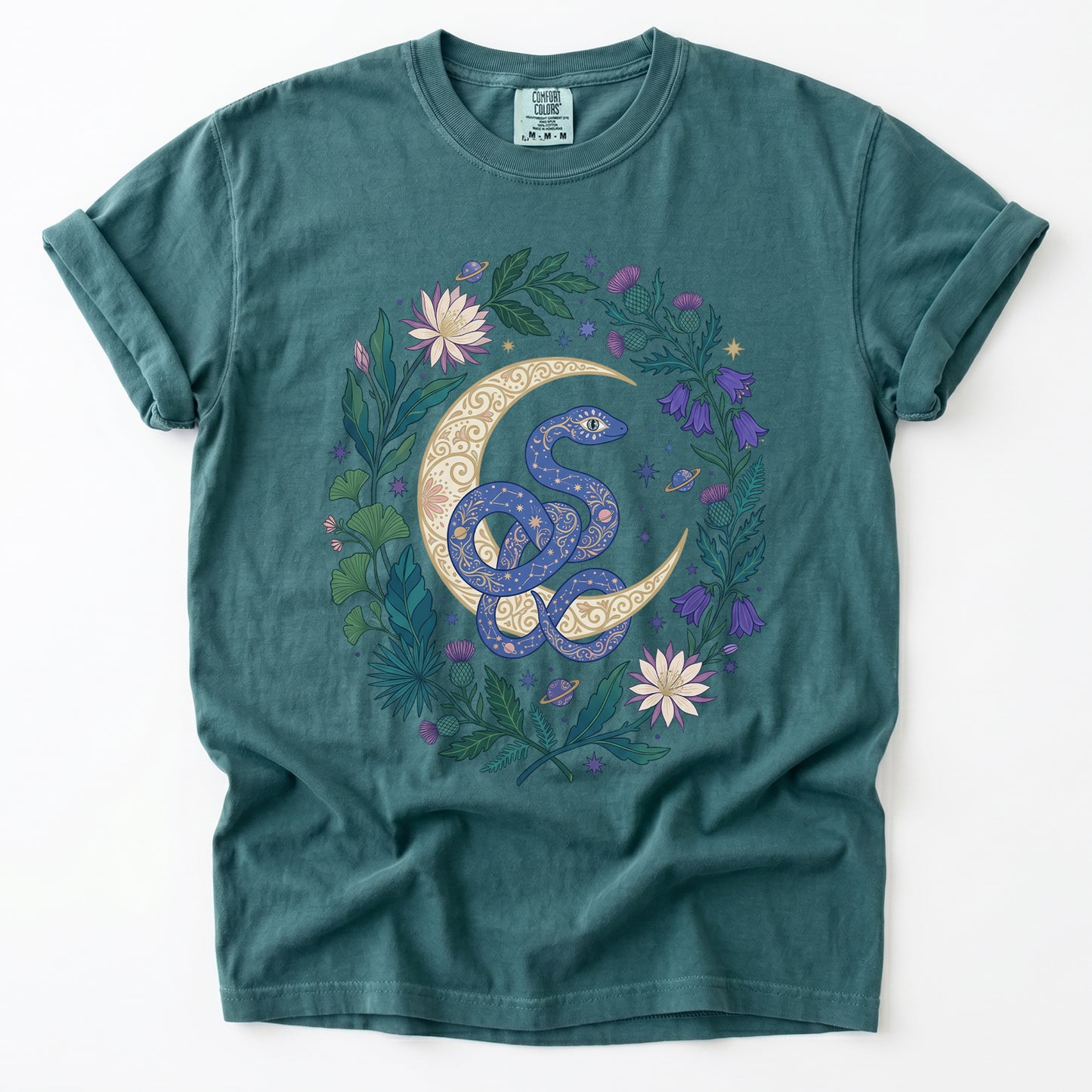 Starry Blue Snake Vintage Washed T-Shirt