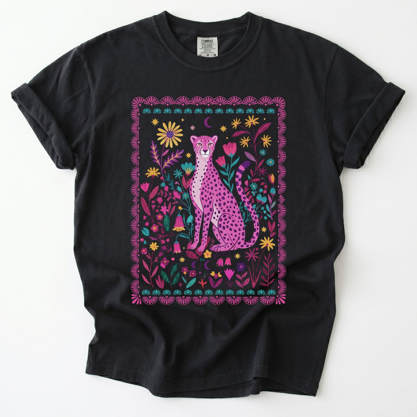 Floral Pink Leopard Vintage Washed T-Shirt