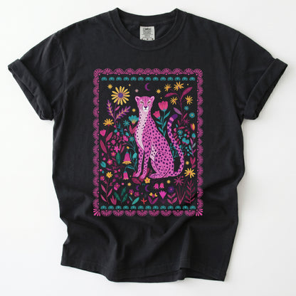 Floral Pink Leopard Vintage Washed T-Shirt