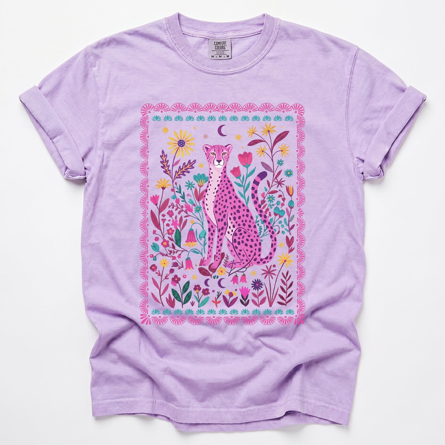 Floral Pink Leopard Vintage Washed T-Shirt