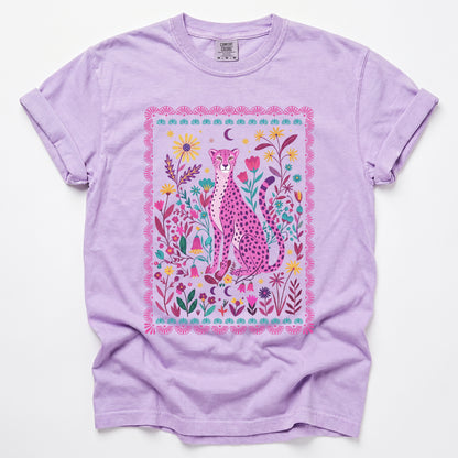 Floral Pink Leopard Vintage Washed T-Shirt