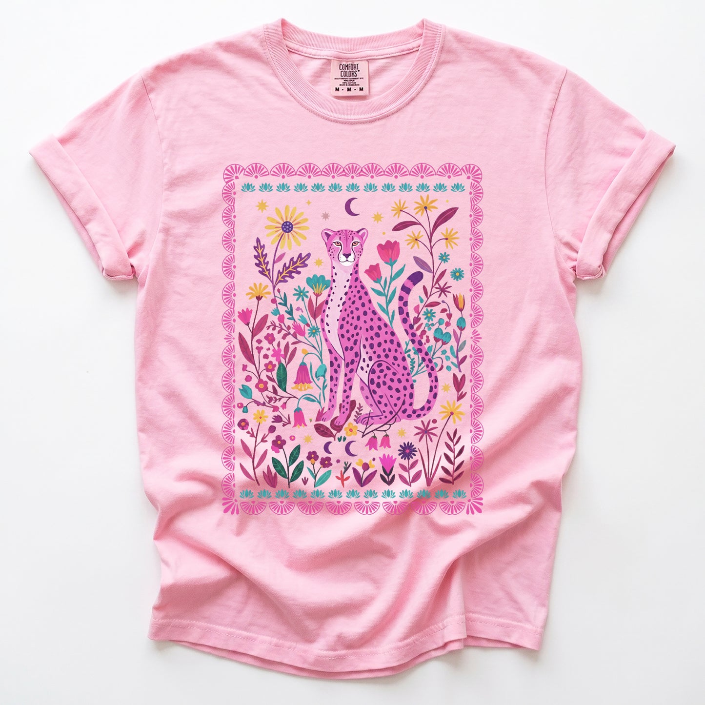 Floral Pink Leopard Vintage Washed T-Shirt