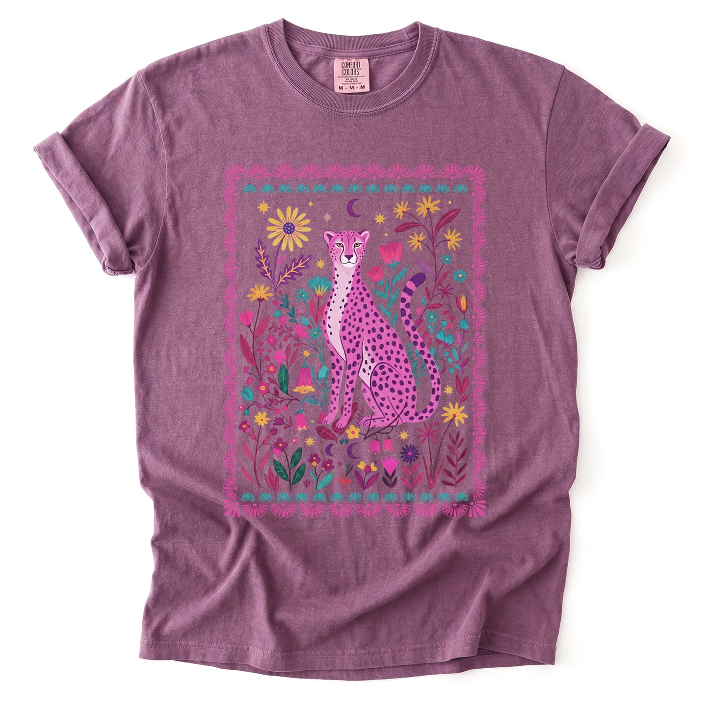 Floral Pink Leopard Vintage Washed T-Shirt