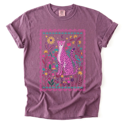 Floral Pink Leopard Vintage Washed T-Shirt