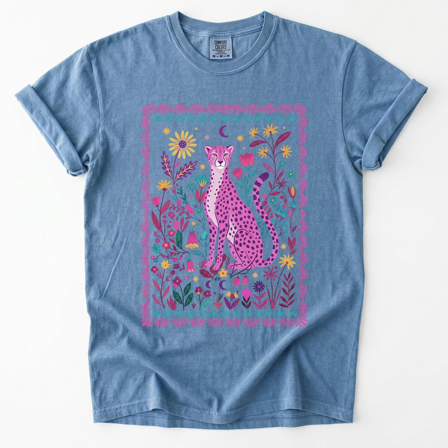 Floral Pink Leopard Vintage Washed T-Shirt