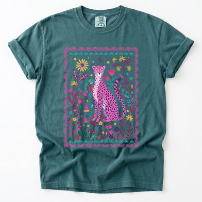 Floral Pink Leopard Vintage Washed T-Shirt
