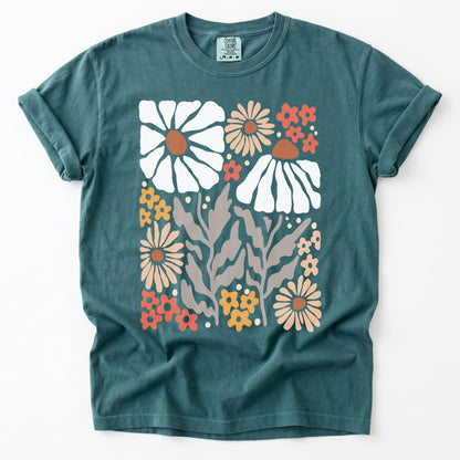 Abstract Boho Bloom Heavyweight T-Shirt