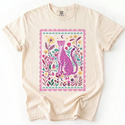Floral Pink Leopard Vintage Washed T-Shirt