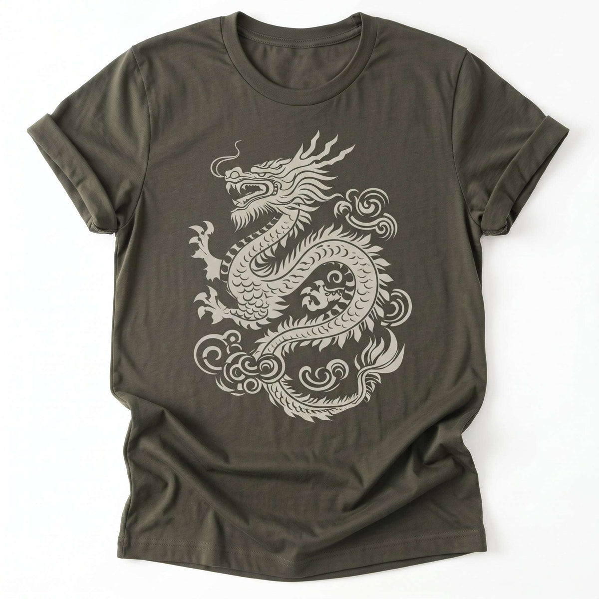 Traditional Ink Dragon Classic T-Shirt - Army