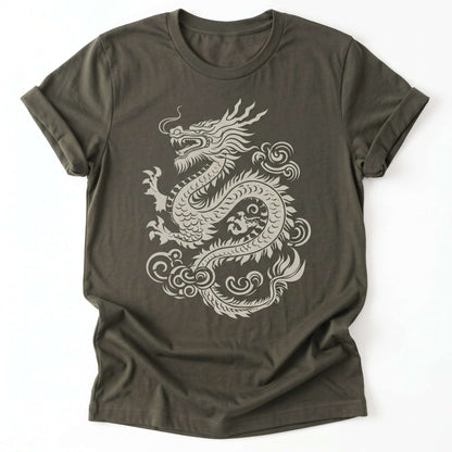 Traditional Ink Dragon Classic T-Shirt - Army