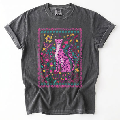 Floral Pink Leopard Vintage Washed T-Shirt