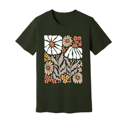 Boho Abstract Flowers T-Shirt - Rue Mentana