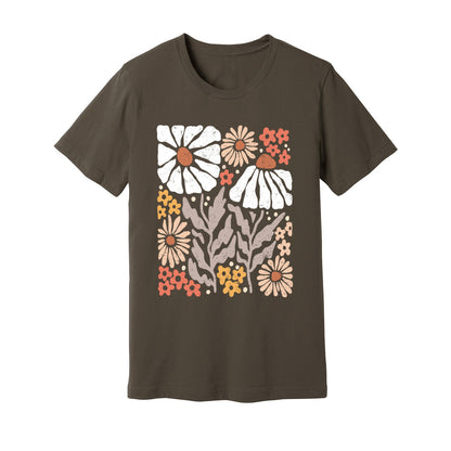 Boho Abstract Flowers T-Shirt - Rue Mentana