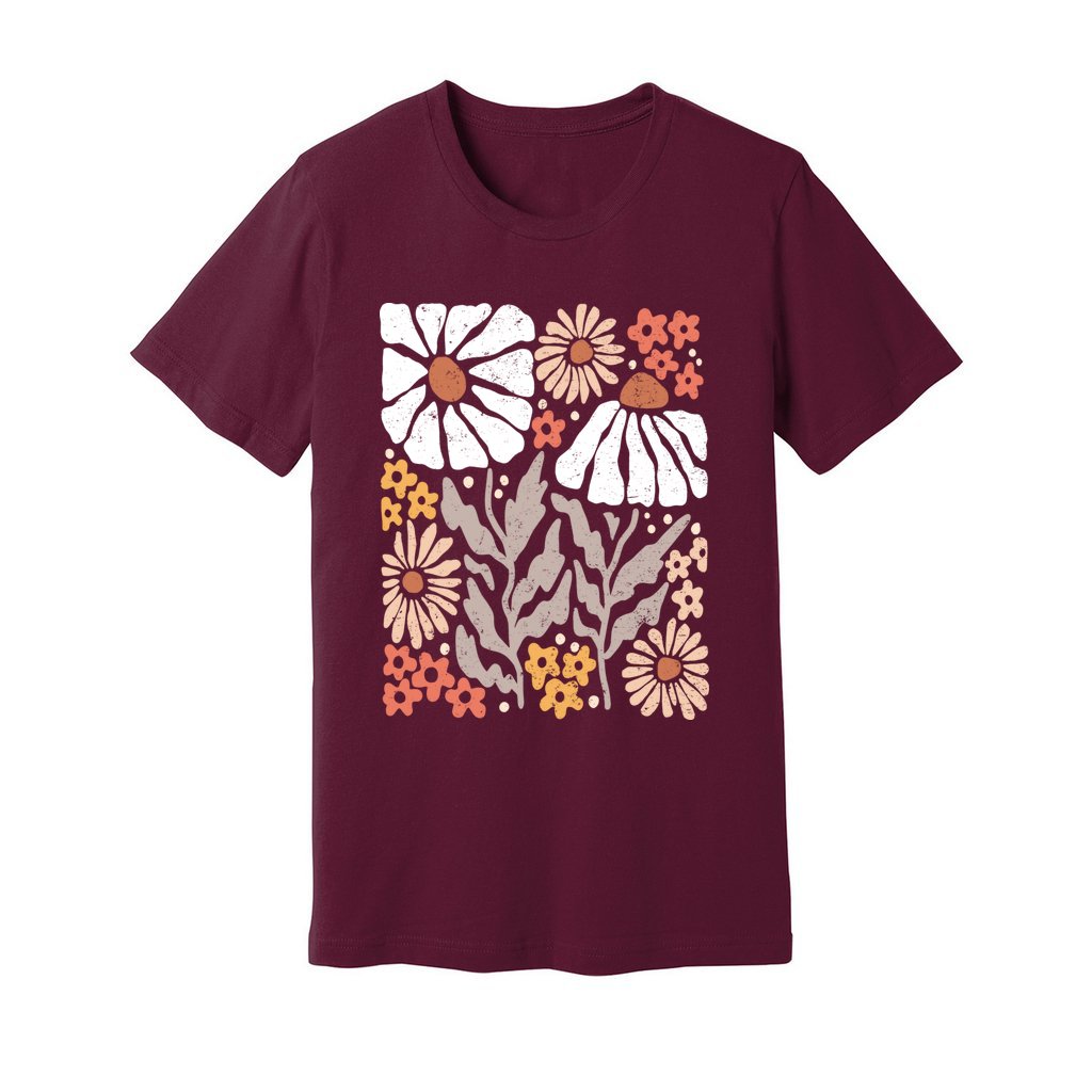 Boho Abstract Flowers T-Shirt - Rue Mentana
