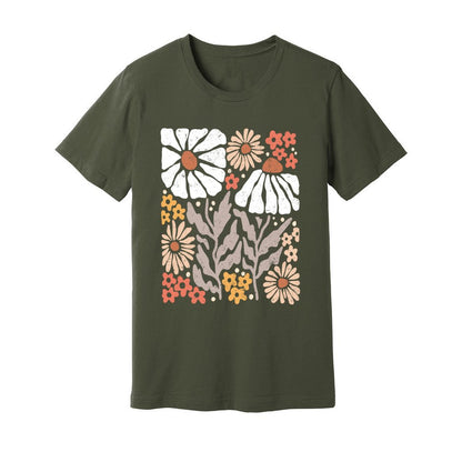 Boho Abstract Flowers T-Shirt - Rue Mentana